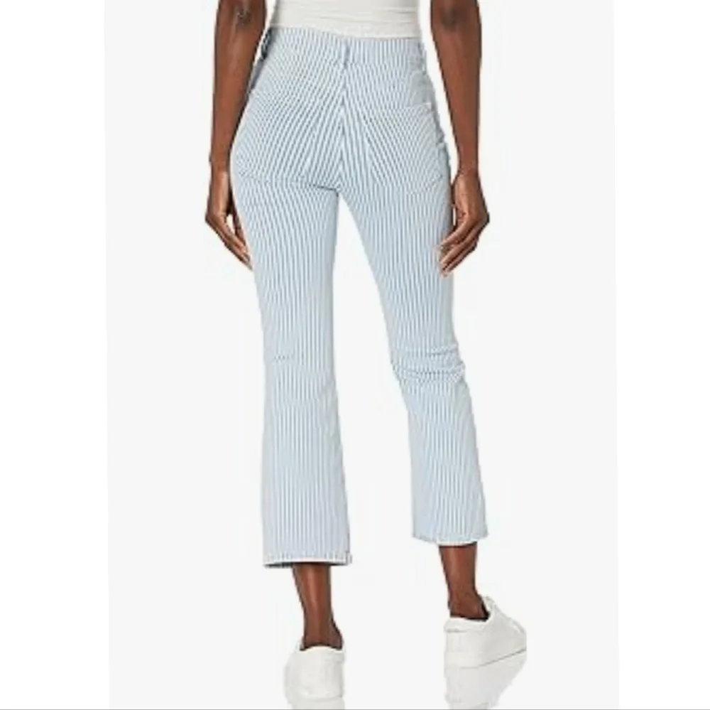 NWT DL1961 'Bridget' Striped Boot High Rise Cropped Jean, Instasculpt Size 32